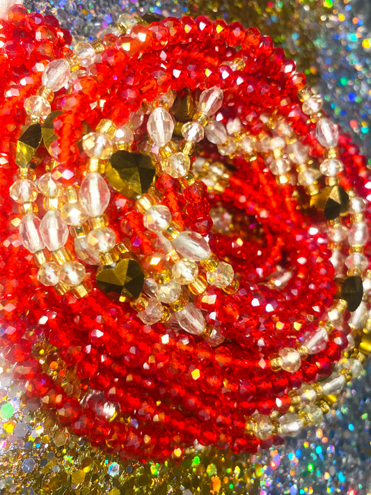 Cherry Red Goddess Waist Beads