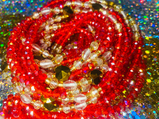 Cherry Red Goddess Waist Beads